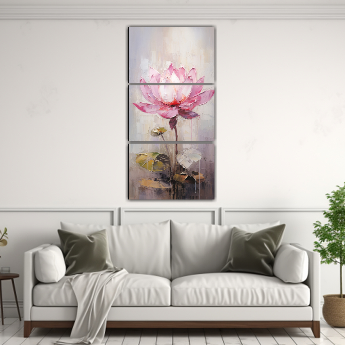 arte-de-pared-vertical-loto-rosa-estilo-pintura-sobre-lienzo-1-1