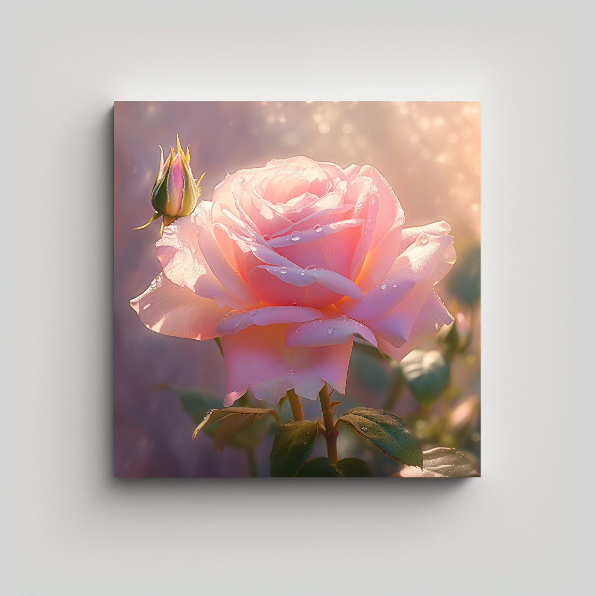 arte-de-pared-vintage-rom-ntico-con-rosa-rosa-para-ba-o