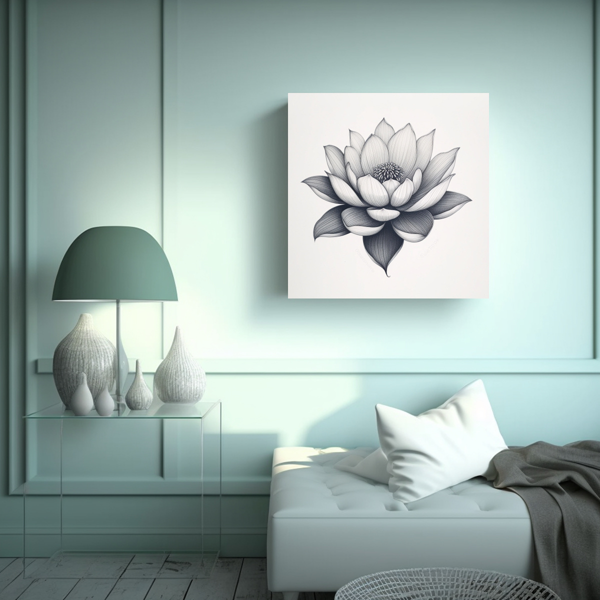 arte-de-tatuaje-de-lotus-negro-en-tinta-para-decoraci-n-de-salon-1