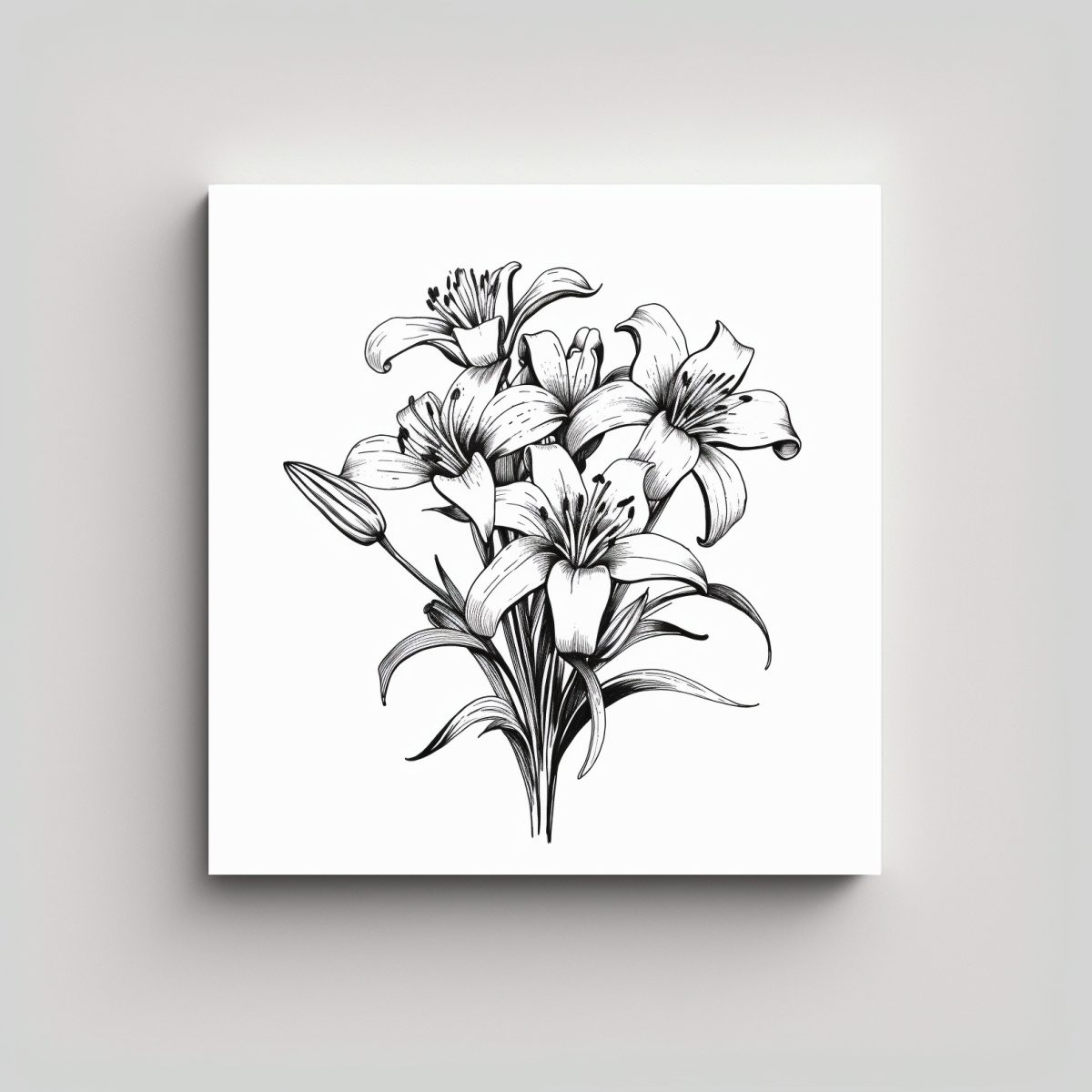 arte-en-lienzo-de-acuarela-con-l-neas-simples-de-lirios