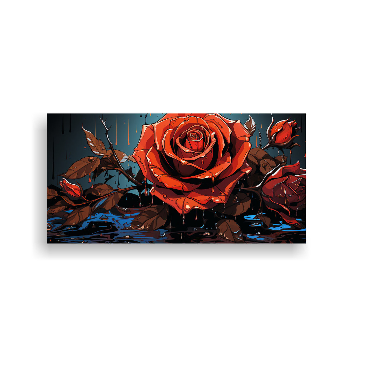 arte-en-lienzo-de-alta-calidad-cuadro-en-estilo-plano-de-una-rosa-fundida-en-una-gama-de-colores