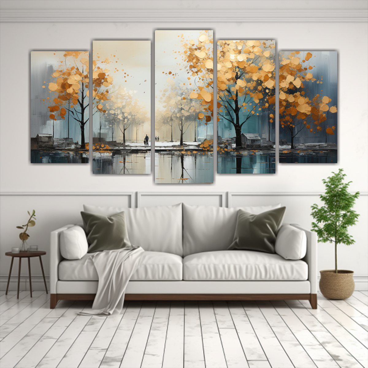 arte-en-lienzo-horizontal-set-5-linda-abstracta-de-rboles-en-plata-y-oro-1