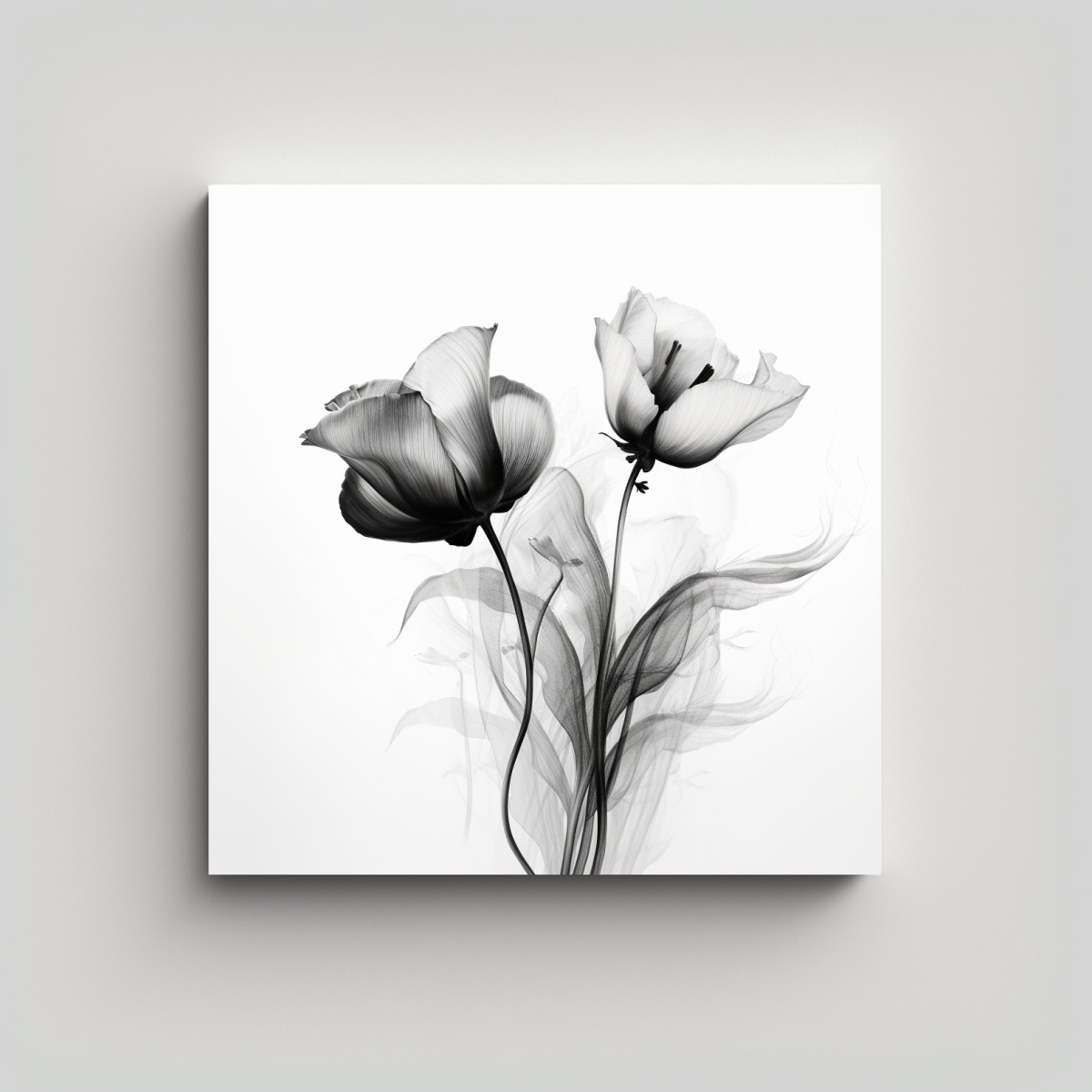 arte-en-tela-sublimada-abstracto-bot-nico-en-blanco-y-negro