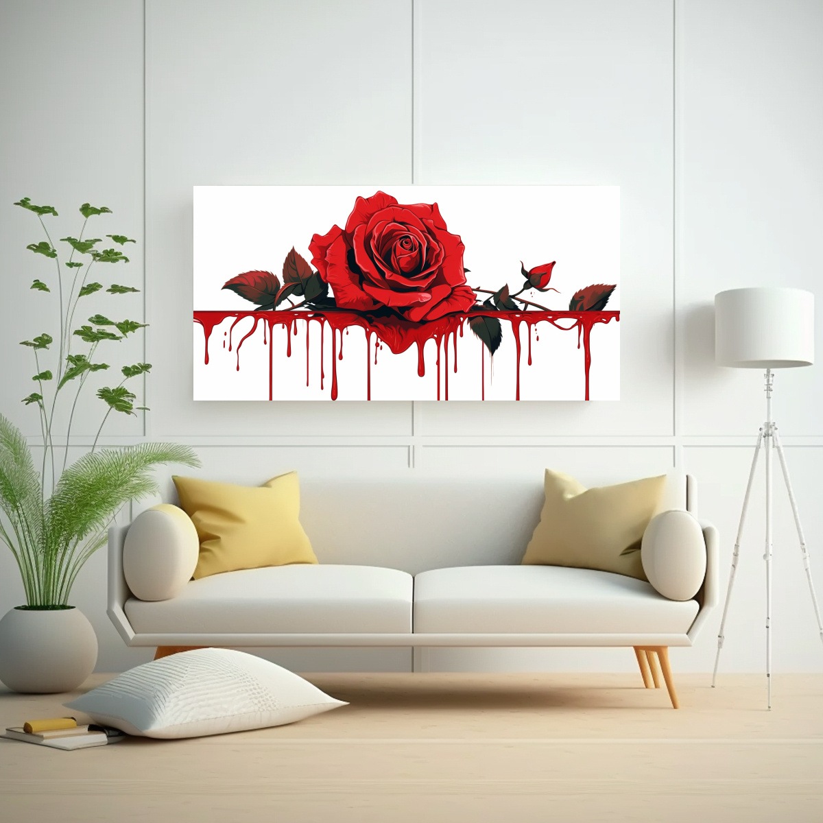 arte-lienzo-cuadro-de-decoraci-n-sangre-roja-y-muerte-1