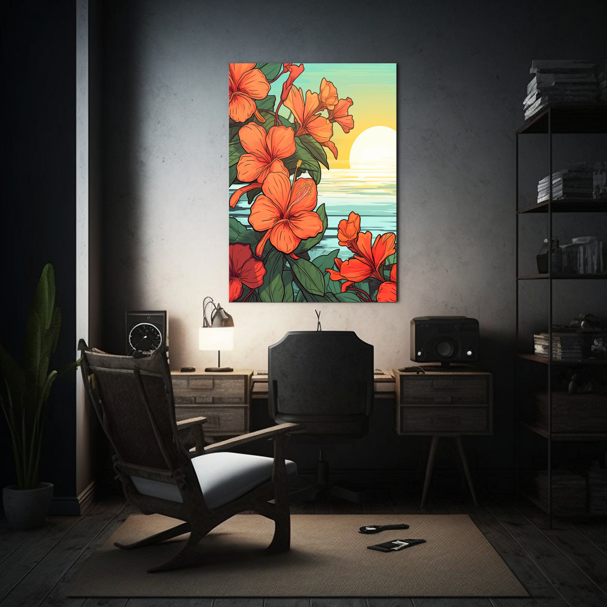 arte-pared-elegante-cuadro-flores-ai-fondo-tropical-1