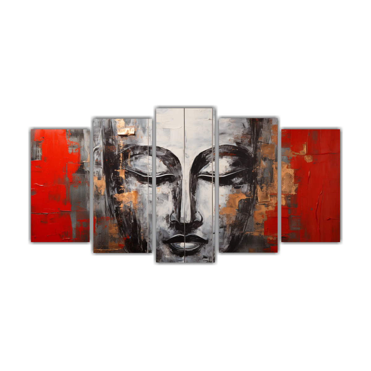 arte-pared-fotograf-a-street-art-buda-estilo-abstracto-plata-y-rojo