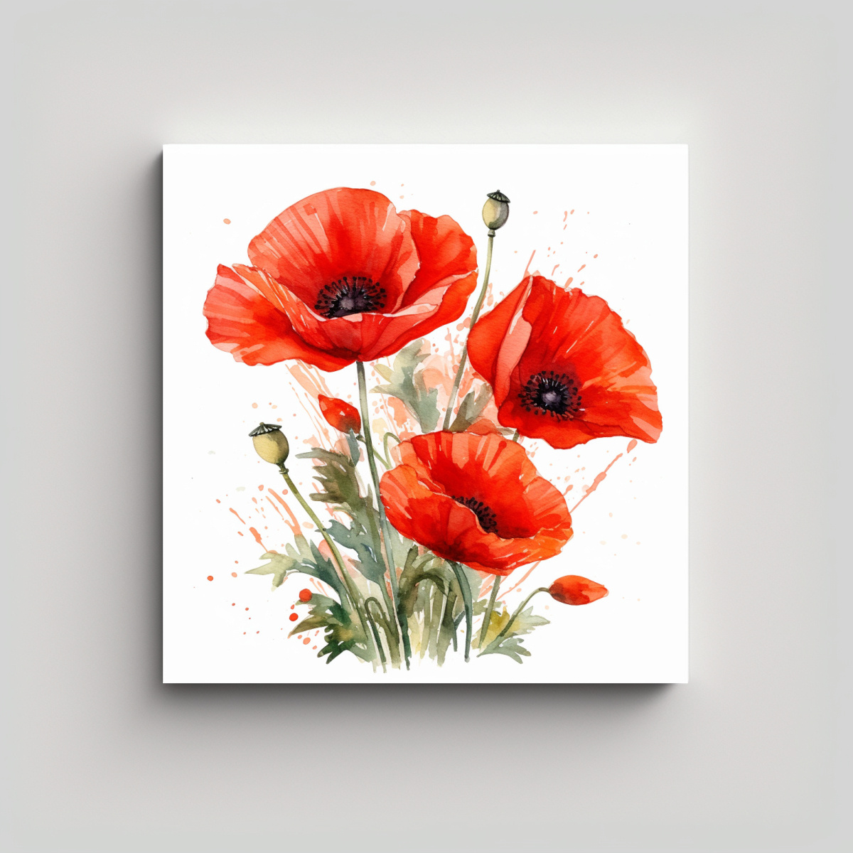 arte-pared-sensibilidad-artistica-acuarela-amapolas-rojas-aisladas