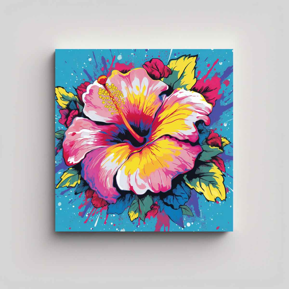 arte-pop-estilo-hibisco-concepto-est-tico-lienzo-decorativo