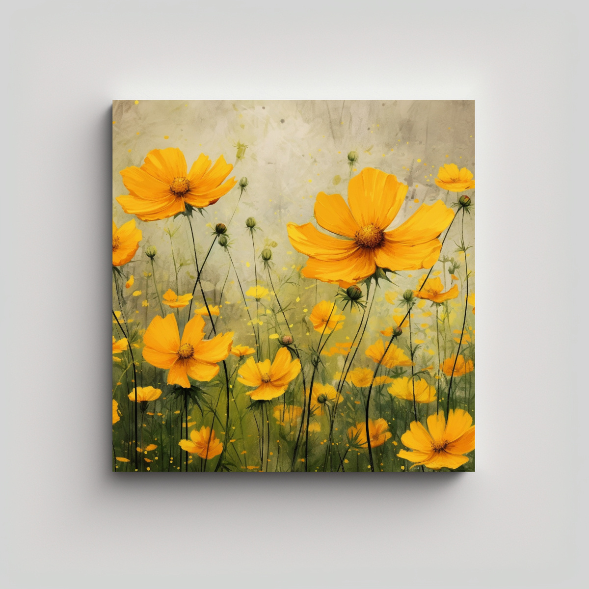 arte-sim-trico-de-cosmos-amarillos-decoraci-n-mural-creativa