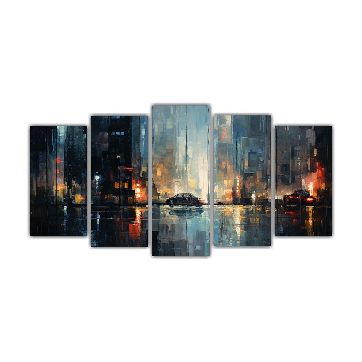 artes-de-pared-ba-o-ciudad-abstracta-set-de-5