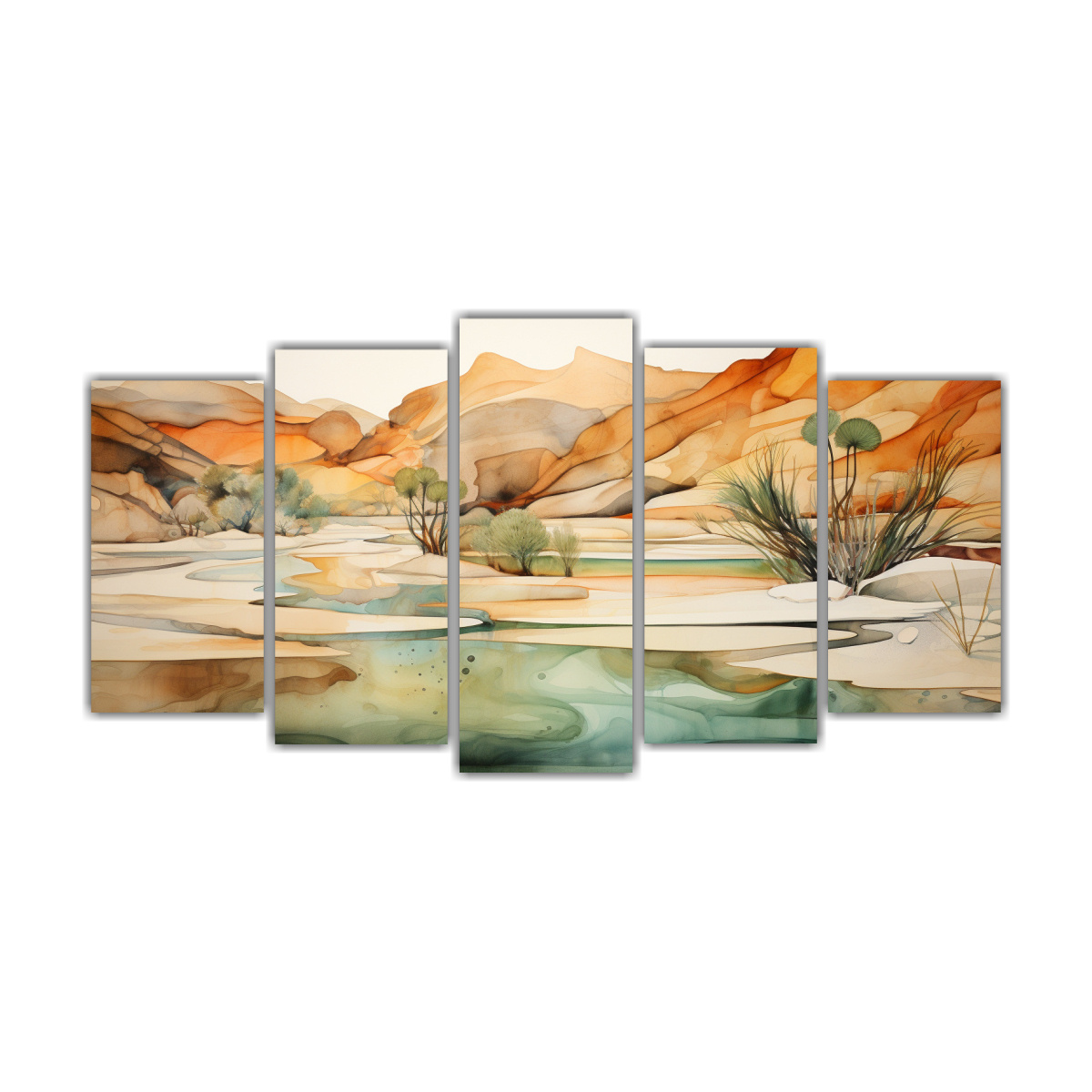 artes-de-pared-colores-textura-oasis-desierto-sereno