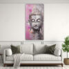 artes-de-pared-creativa-pop-art-buda-abstracto-plata-y-rosa-1