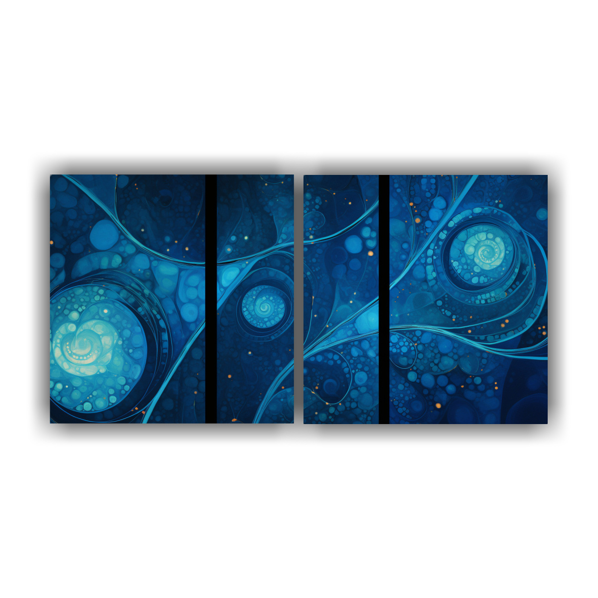 artes-de-pared-estilo-galer-a-patrones-c-smicos-en-azul-profundo