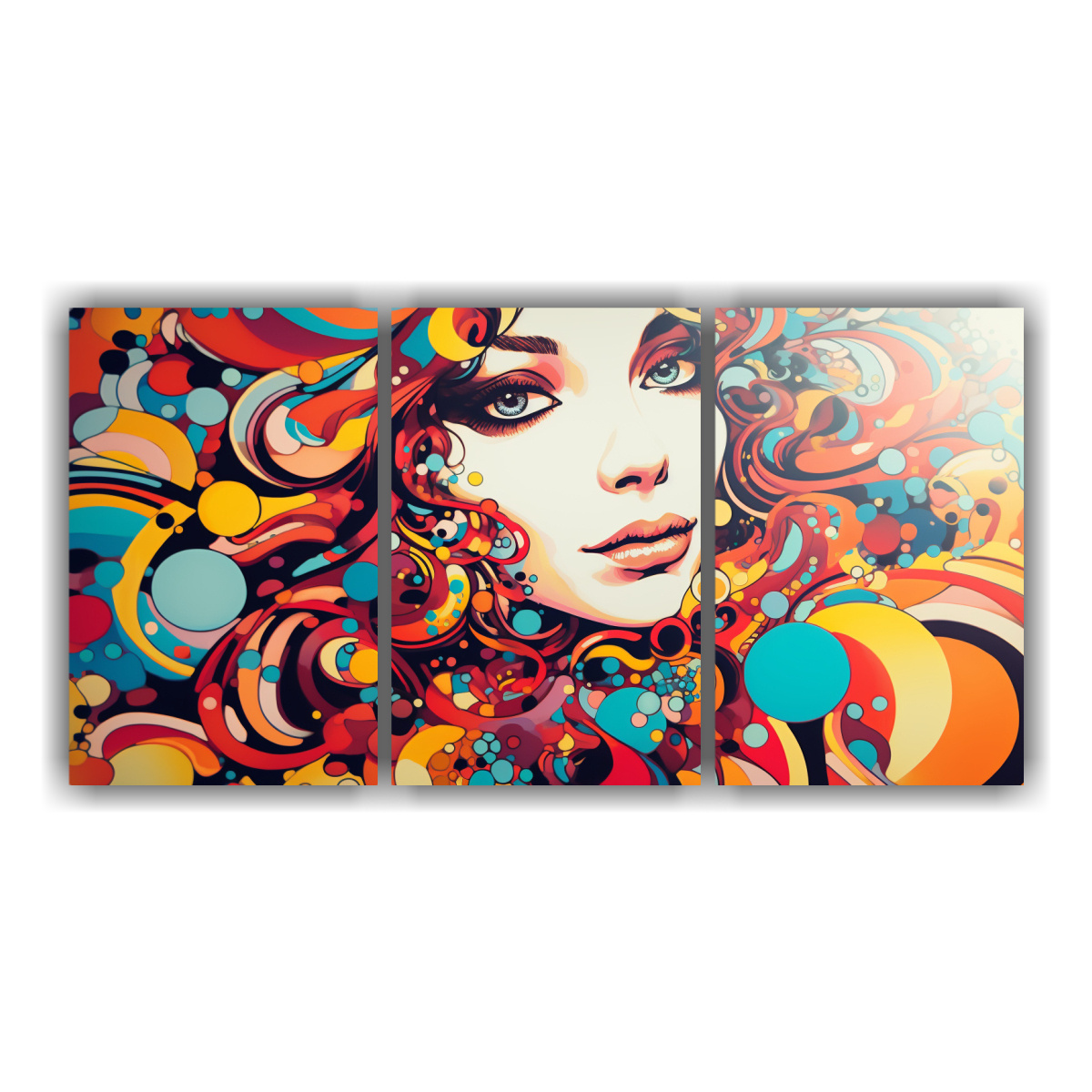 artes-de-pared-ex-ticas-set-3-closeup-artesanal-del-festival-de-amor-libre