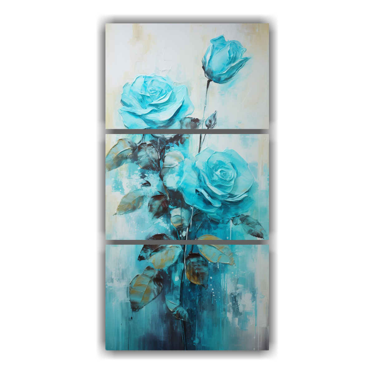 artes-de-pared-minimalistas-pintura-en-lienzo-estilo-turquesa-con-rosas