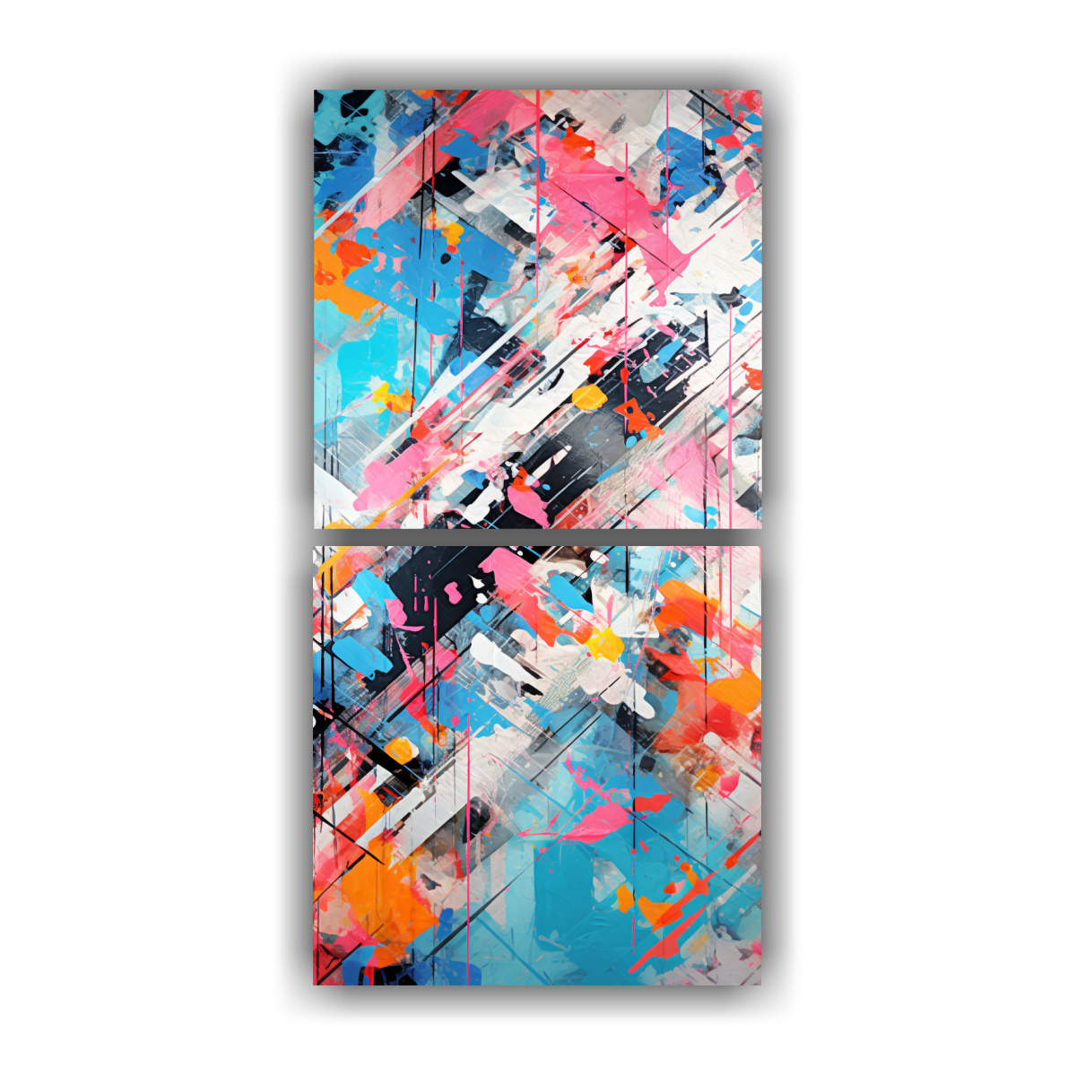 artes-de-pared-moderno-texturizado-para-oficina-ca-tico-multicolor