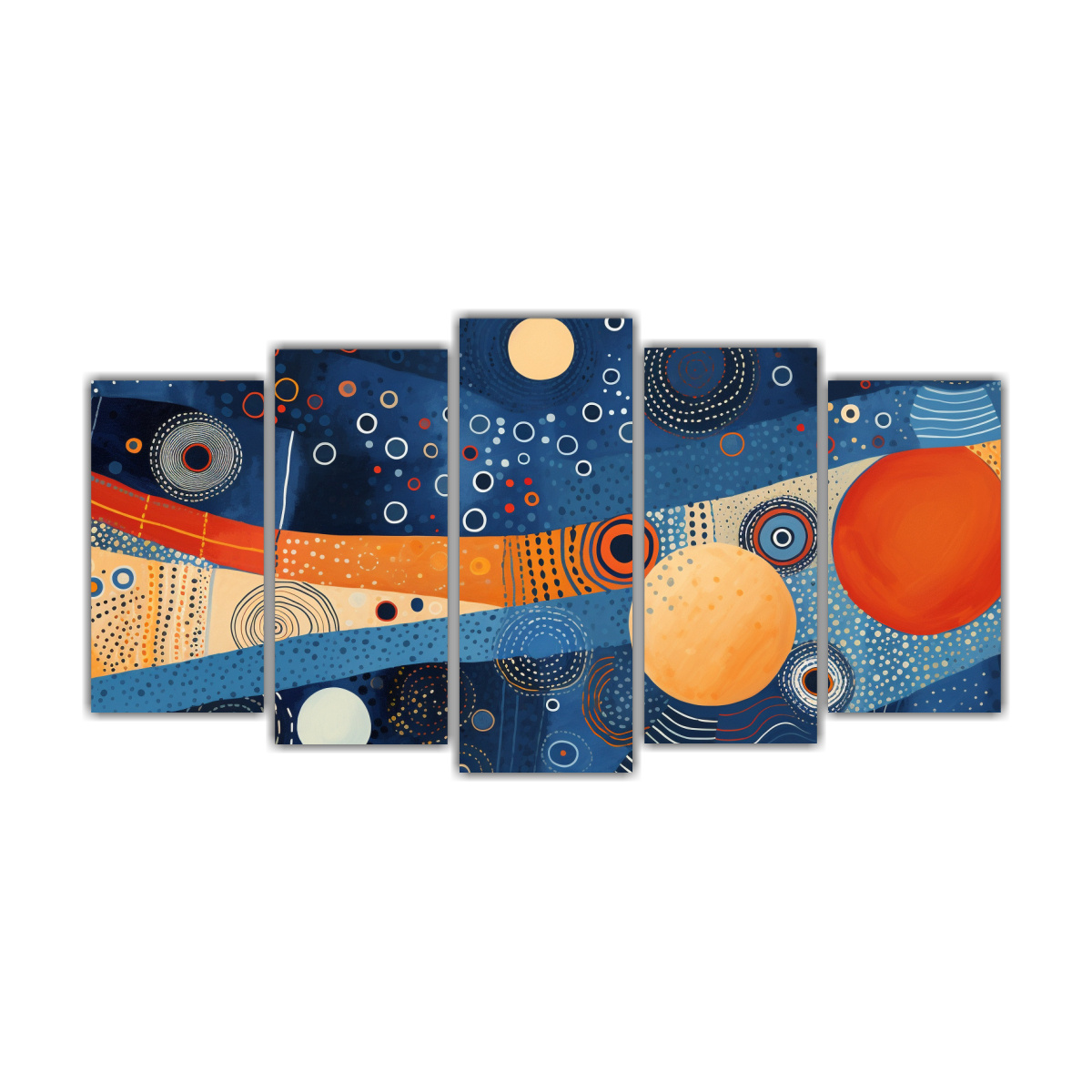 artes-de-pared-tela-sublimada-dise-o-geom-trico-naranja-y-azul