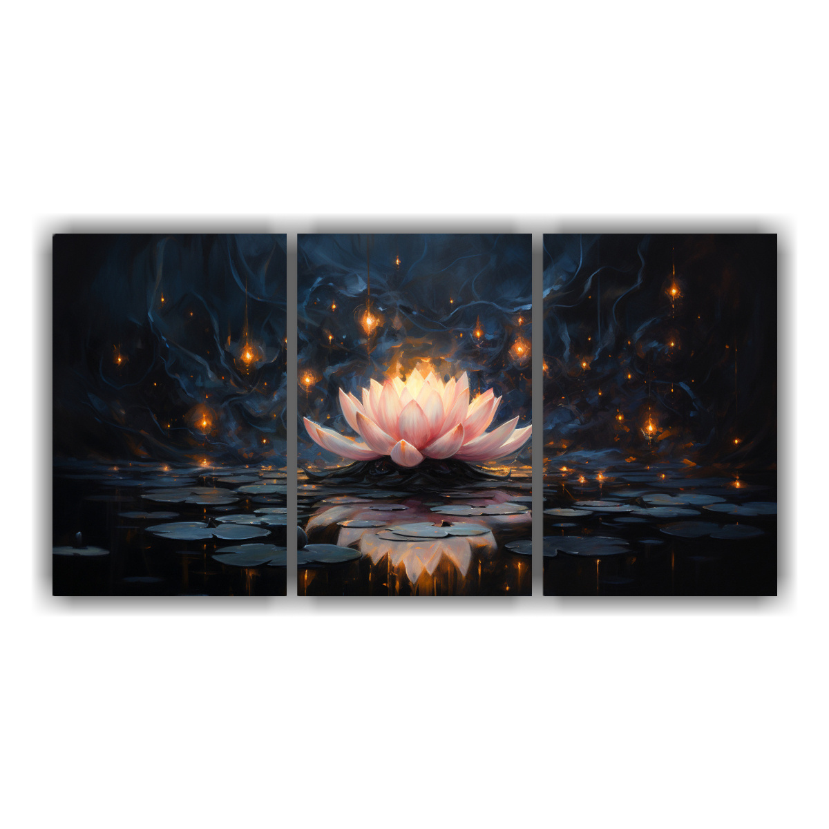 artes-de-pared-vitalidad-pintura-loto-negro-en-lienzo