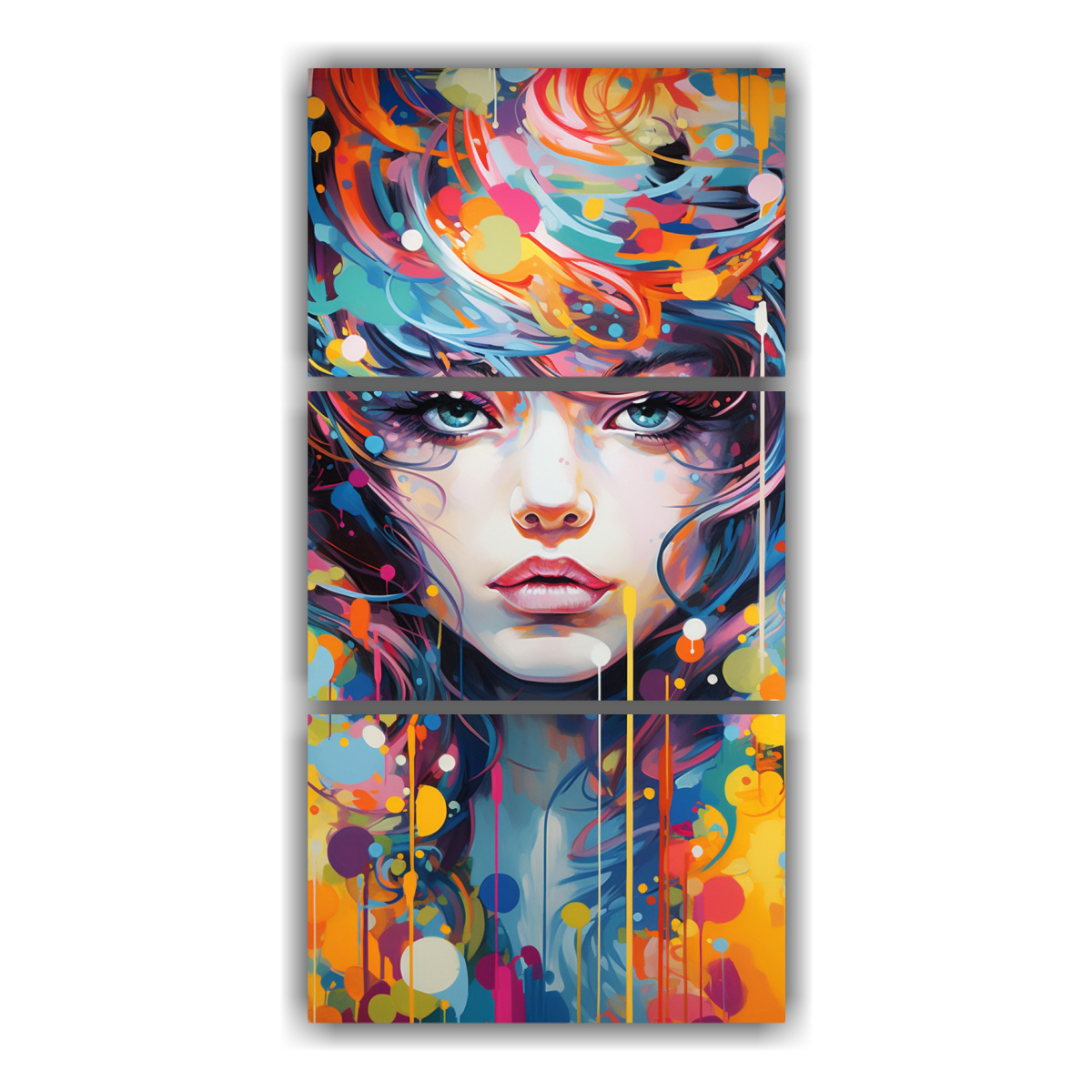 artes-forma-dormitorio-pintura-colorida-de-una-ni-a-comiendo