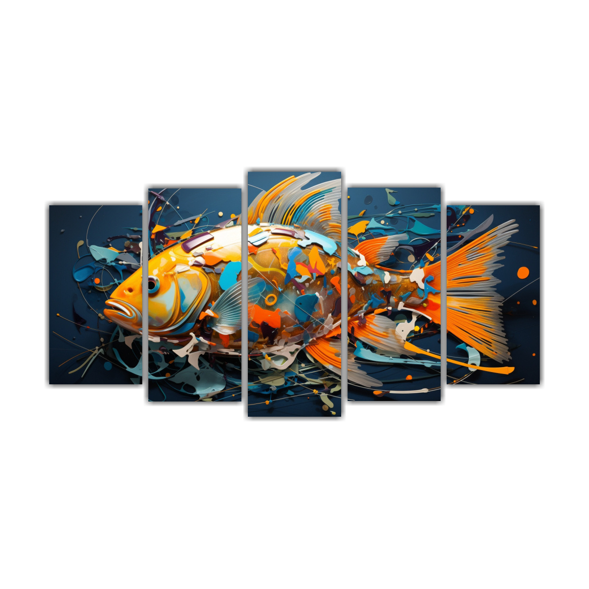 artes-pared-moderno-minimalismo-cuadros-peces-abstractos