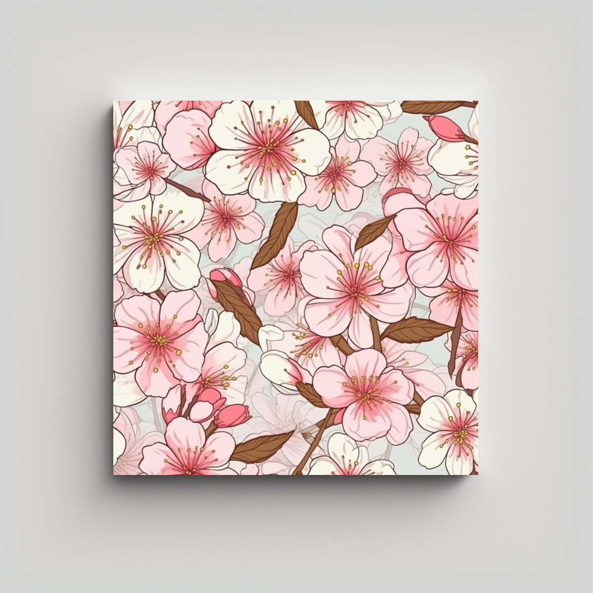 bastidor-de-tela-con-sakura-doodle-pastel-colores-blanco-fondo