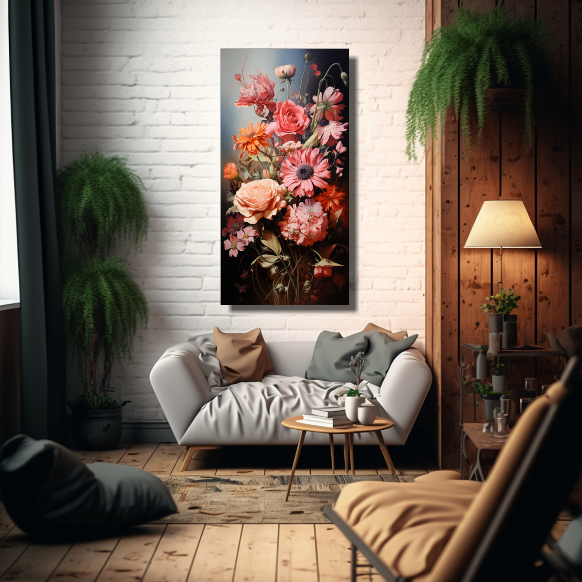 bouquet-de-flores-rosas-luminosas-en-una-cuadro-de-arte-decorativa-1