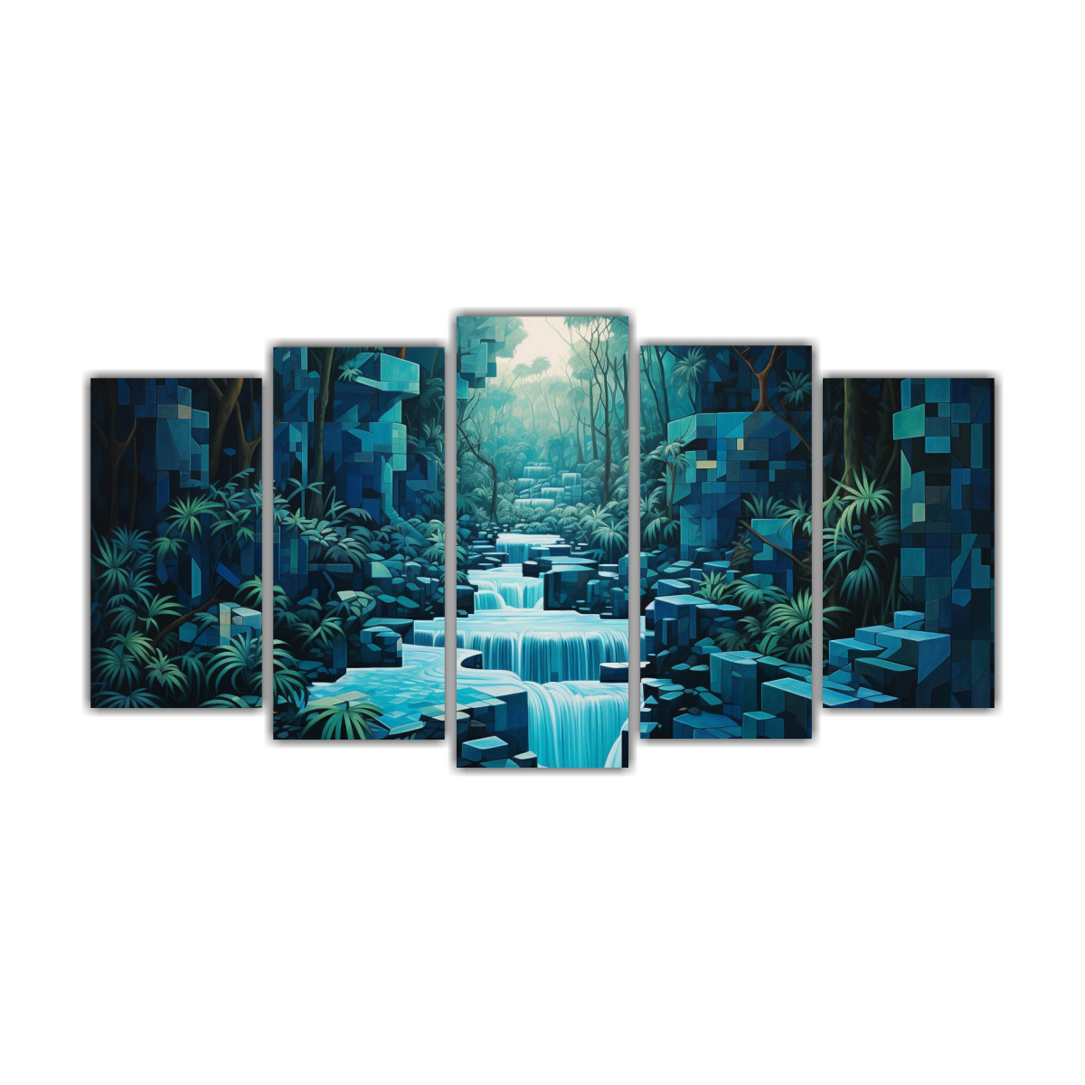 cascada-crom-tica-en-bastidor-de-cinco-telas