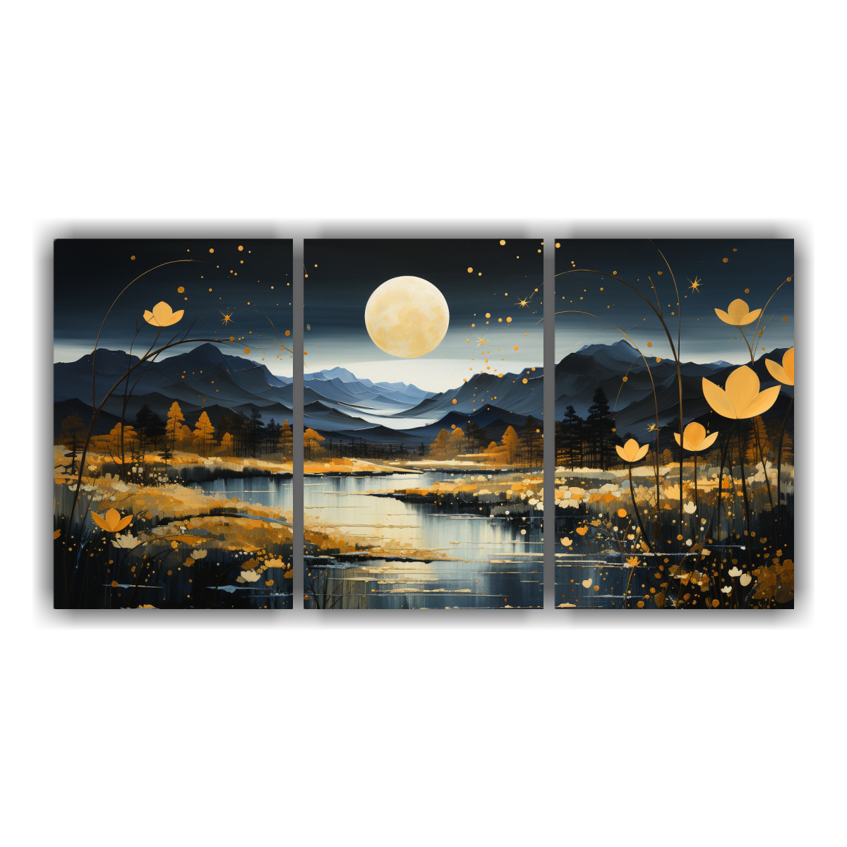 cielo-estrellado-con-monta-as-pintura-de-lienzo