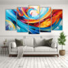 cinco-cuadros-conceptual-armon-a-crom-tica-whirling-abstract-patterns-bold-vivid-carn-1