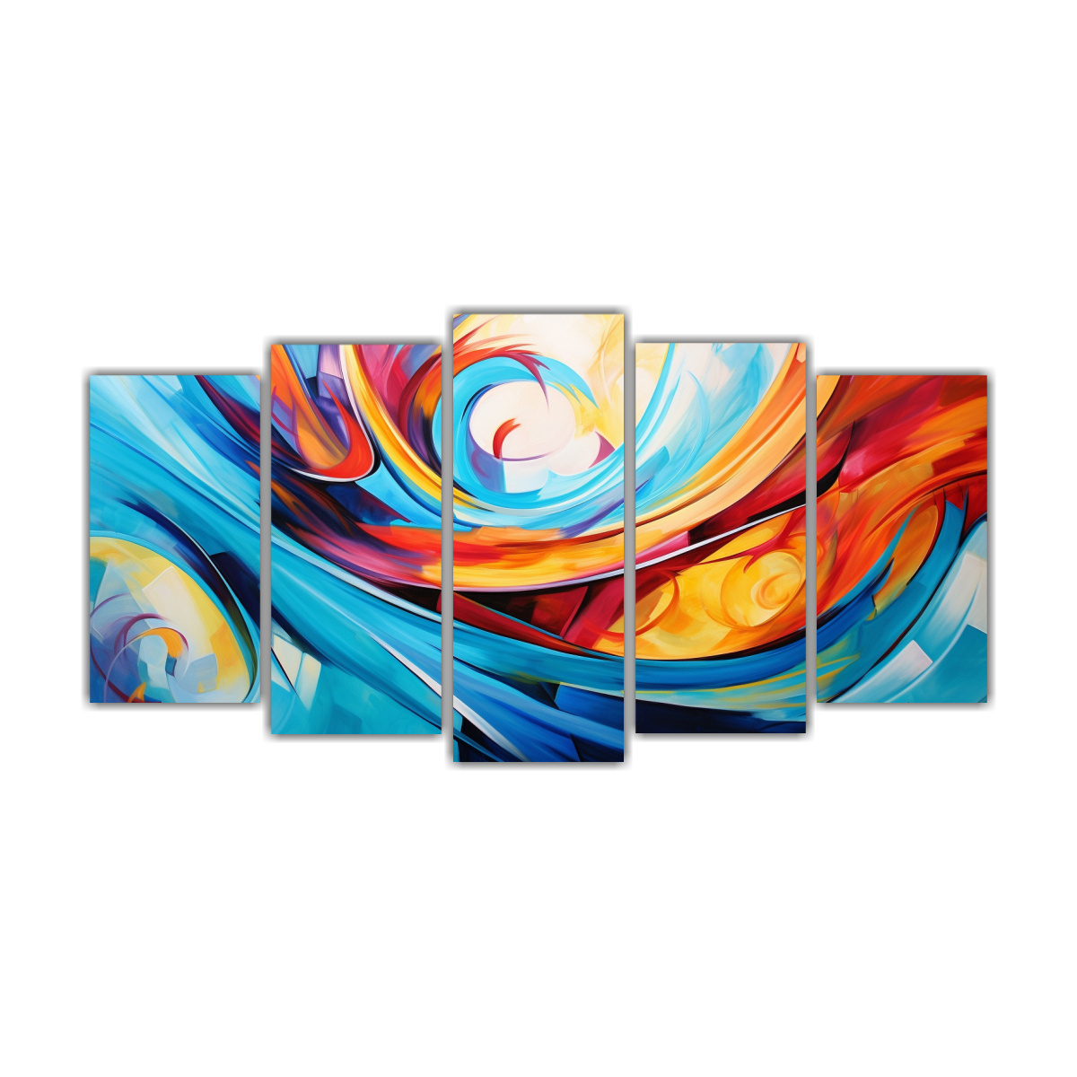 cinco-cuadros-conceptual-armon-a-crom-tica-whirling-abstract-patterns-bold-vivid-carn