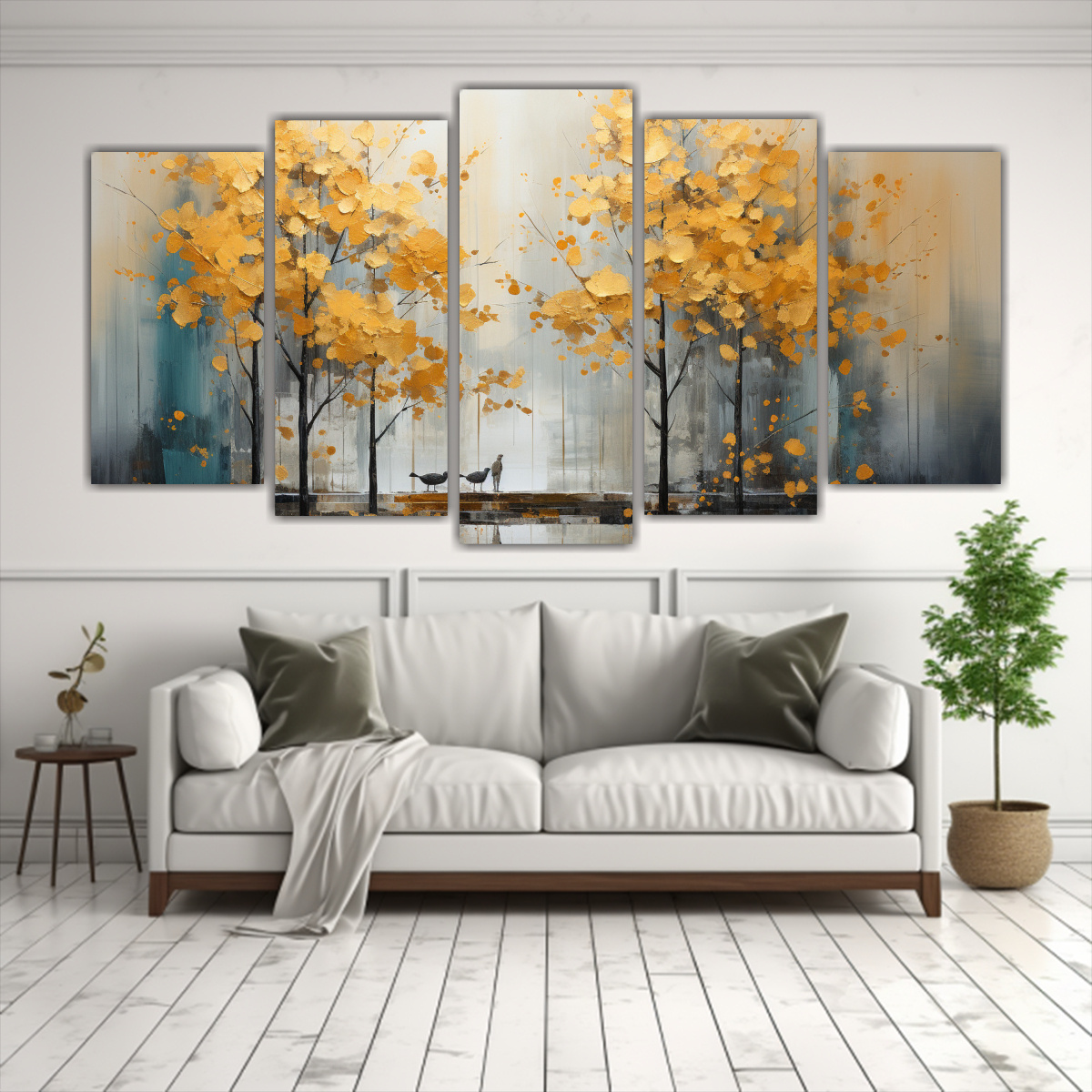 cinco-lienzos-abstracci-n-poca-rboles-plata-oro-1