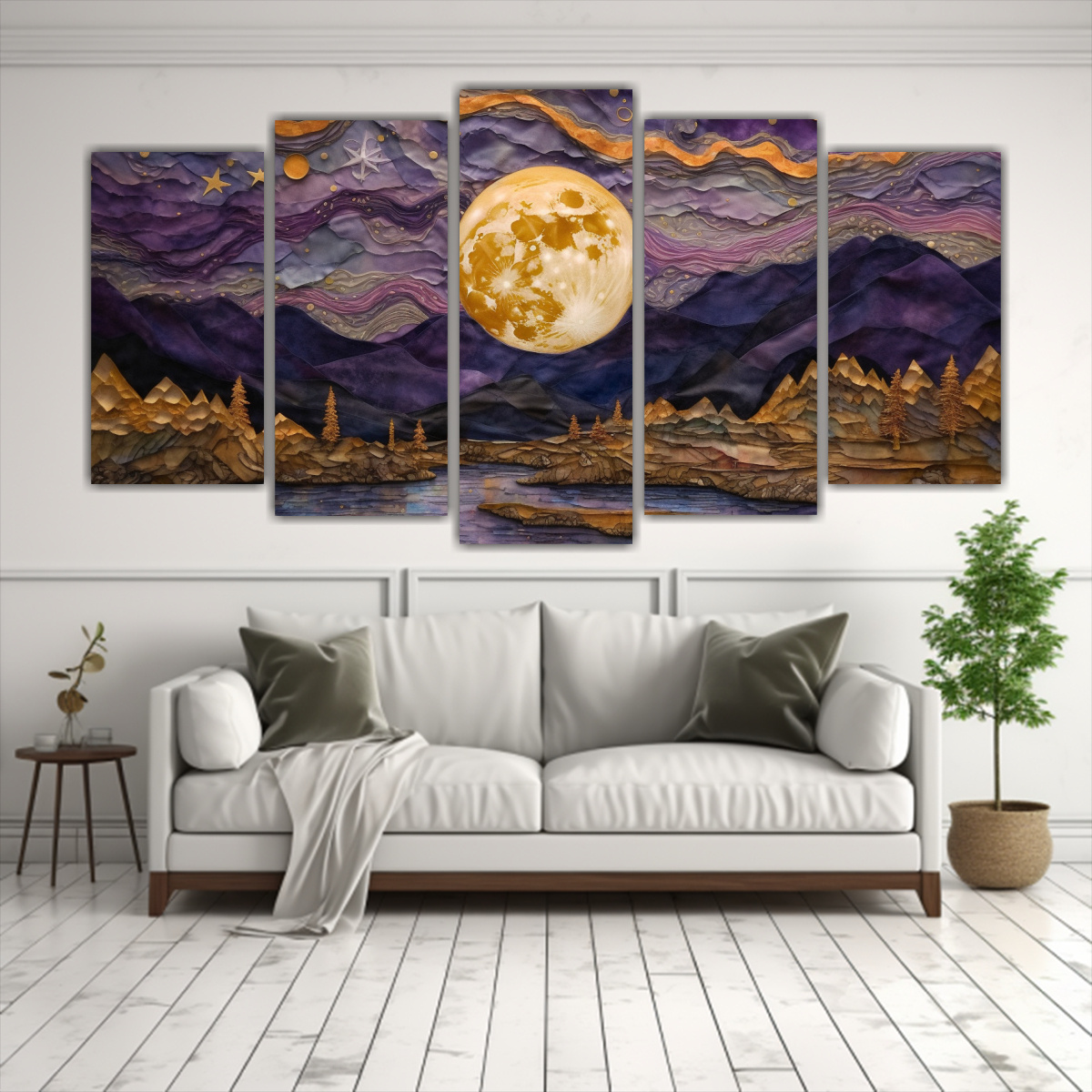 cinco-telas-en-bastidor-imagen-vitalidad-con-luna-y-monta-as-1