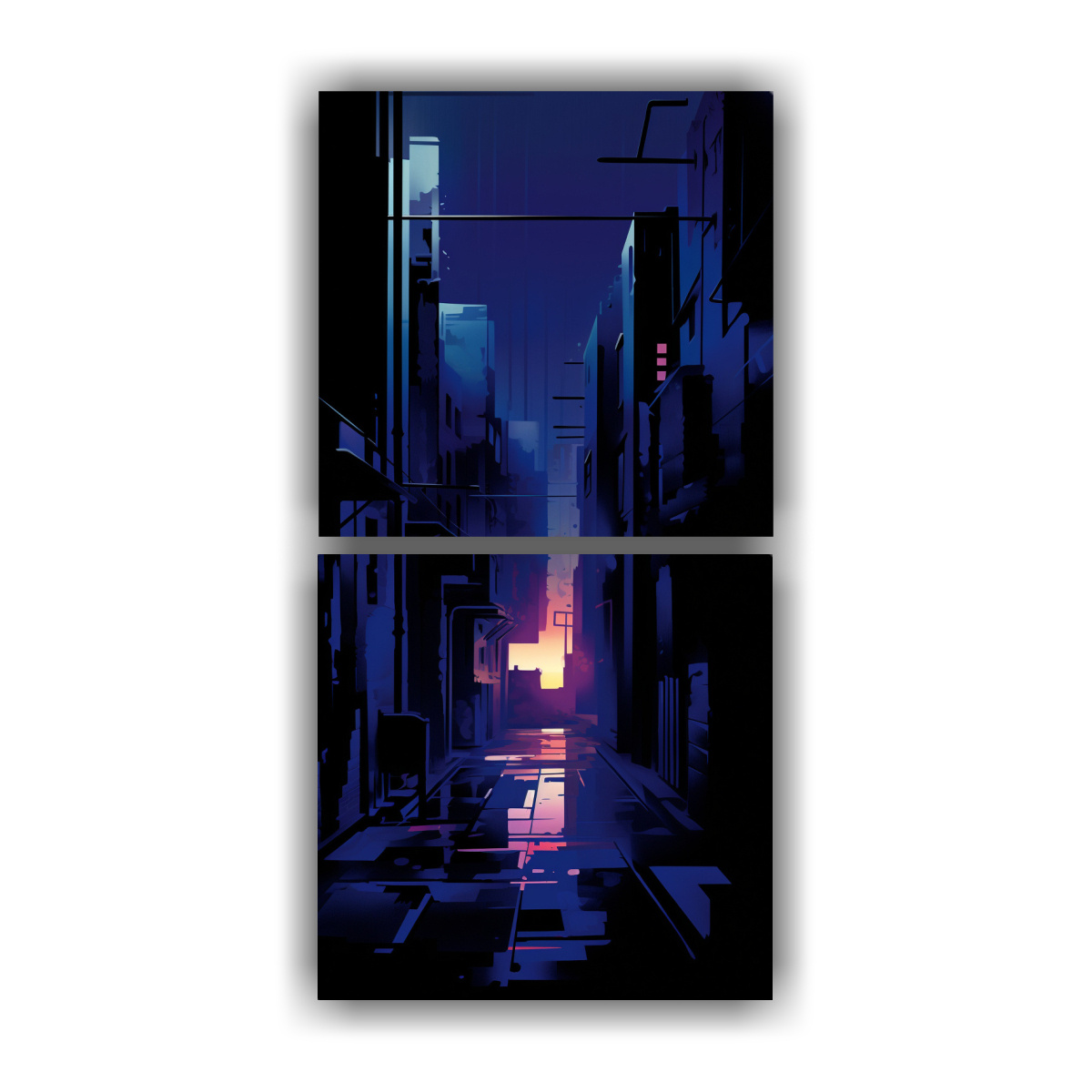 composiciones-dise-o-tem-tica-abstracta-de-escena-urbana-nocturna-en-pinturas-de-decoraci-n