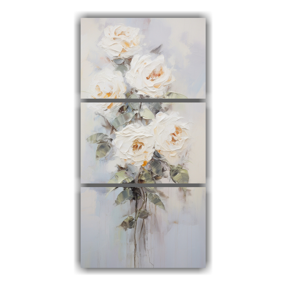 composiciones-moderno-regalo-pintura-de-rosas-blancas-en-lienzo