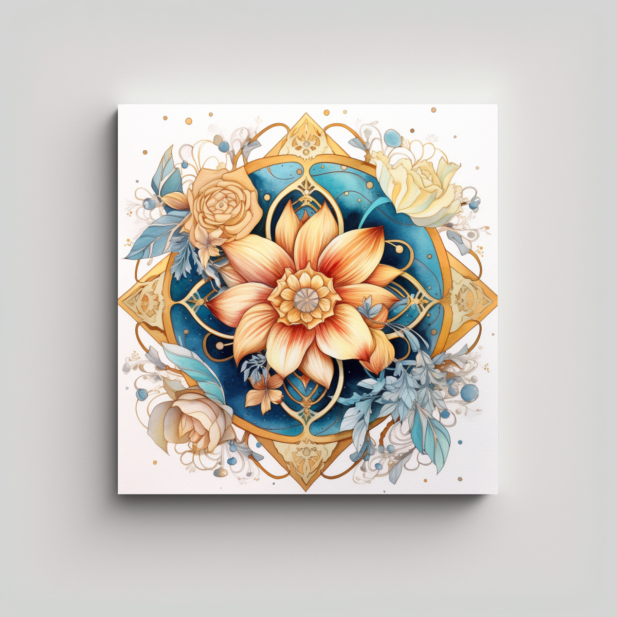 concepto-dimensiones-arte-pared-flor-mandala-acuarelas-naturaleza