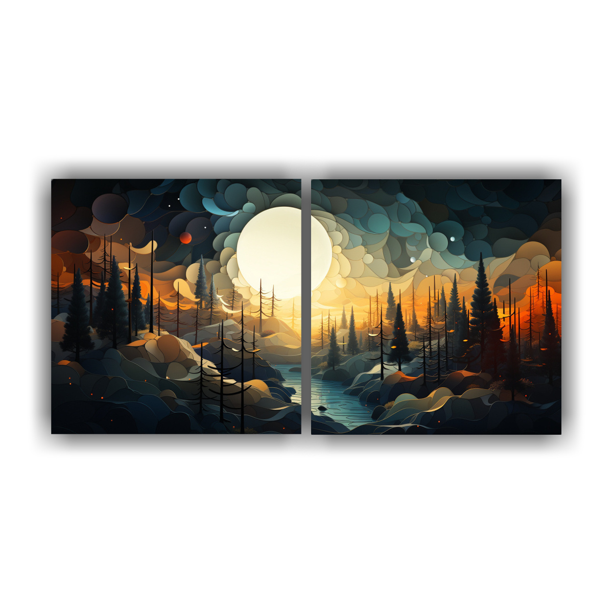 conjunto-2-lienzos-abstractos-patr-n-intenso-enigm-tico-fondos-de-madera