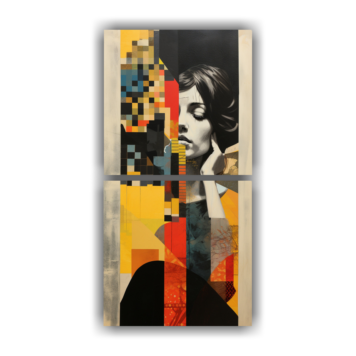 conjunto-2-lienzos-tela-impreso-patchwork-abstracto-de-pensamientos-en-collage