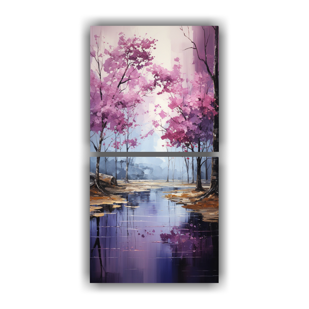 conjunto-2-telas-en-bastidor-sublimadas-alegre-pintura-abstracta-de-rboles-en-plata-y-oro