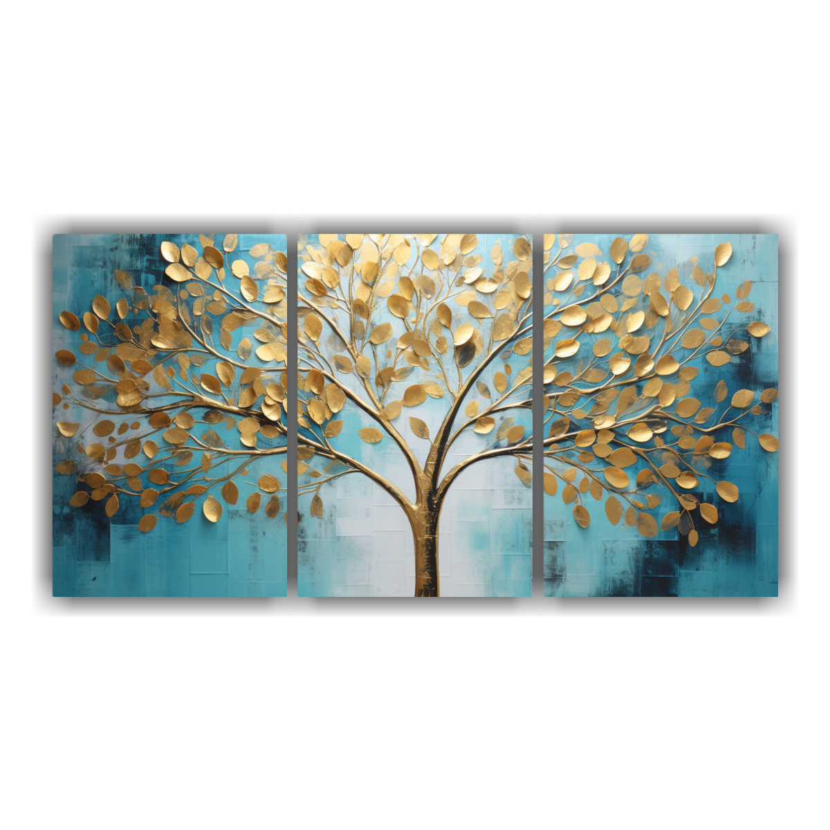 conjunto-3-artes-de-pared-movimiento-impresionante-en-turquesa-y-dorado