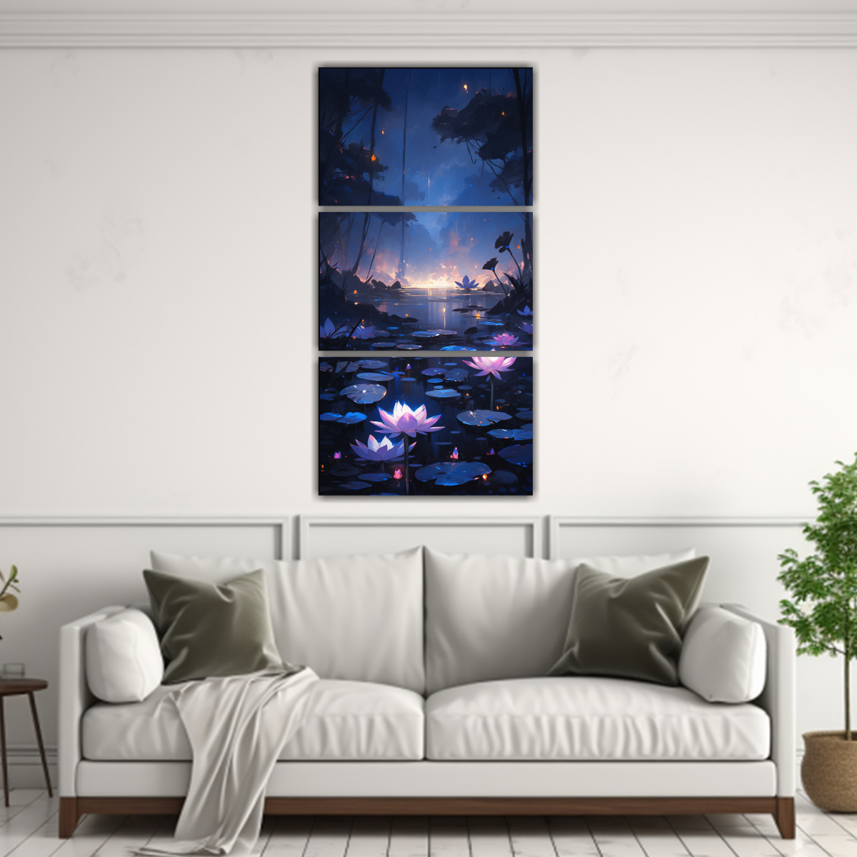 conjunto-3-cuadros-dibujo-exclusivo-de-un-loto-negro-brillante-en-lienzo-en-la-decoraci-n-de-pinturas-1-1