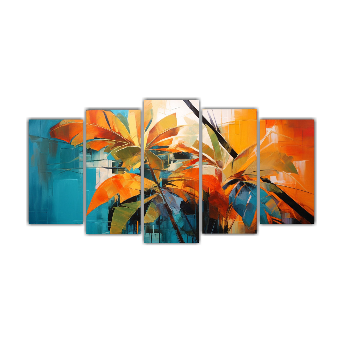 conjunto-5-artes-de-pared-calidos-paisaje-tropical-abstracto