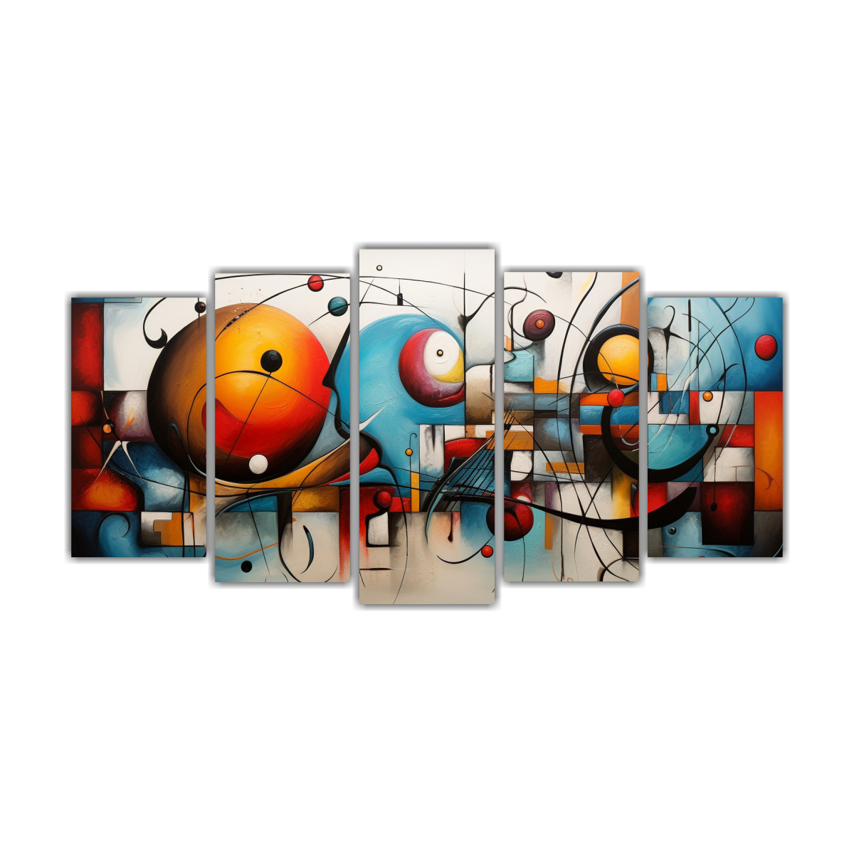 conjunto-5-cuadros-conceptual-calma-arte-abstracto-moderno