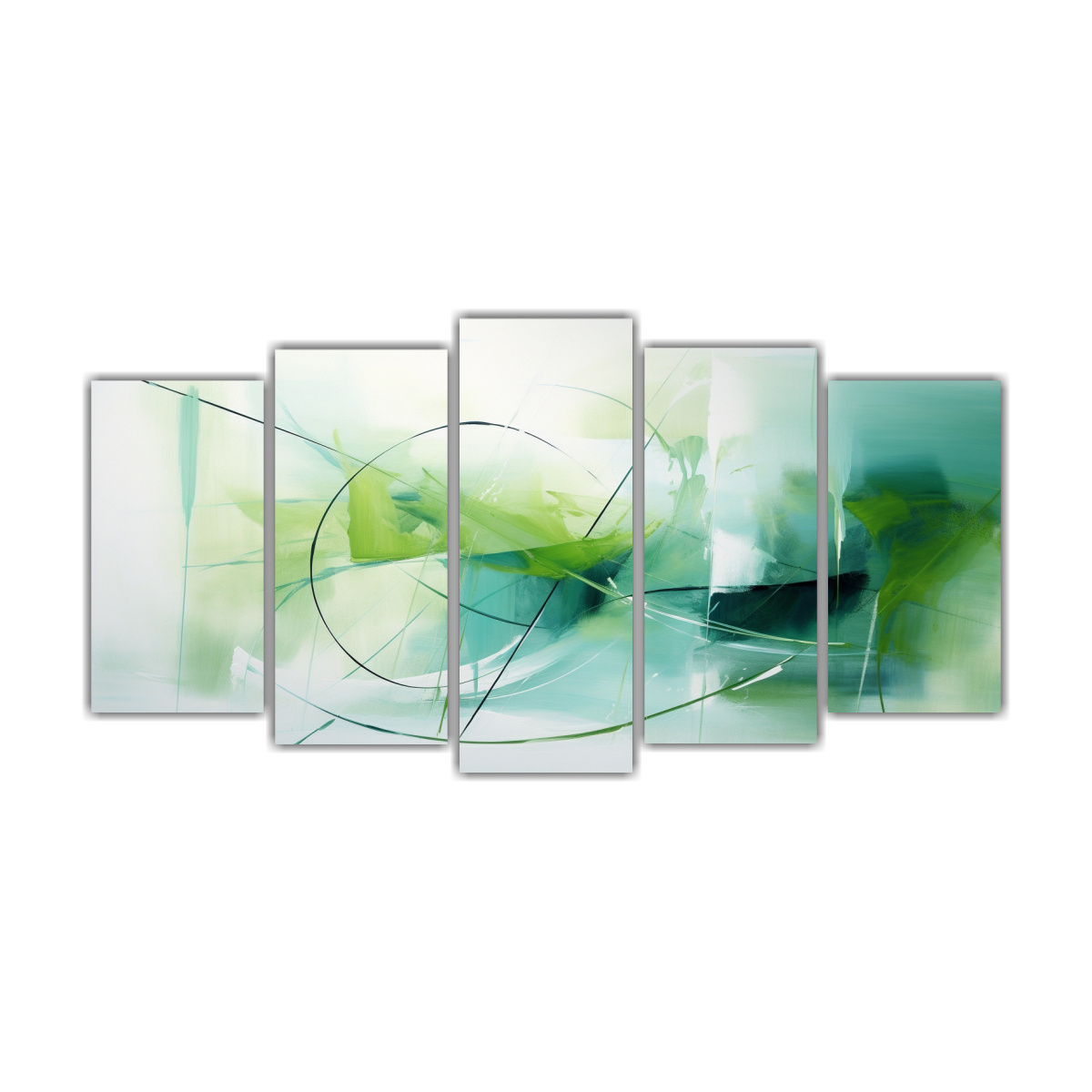 conjunto-5-cuadros-imagen-fant-stico-cuadro-abstracto-verde-agua
