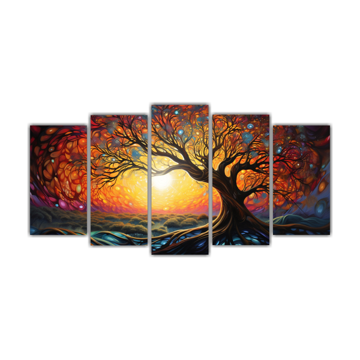 conjunto-5-cuadros-tela-abstracci-n-rbol-pintura-adorable