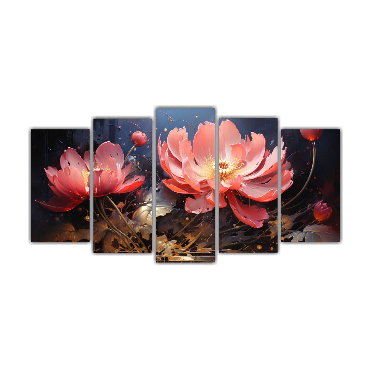 conjunto-cuadros-fotograf-a-riqueza-visual-pintura-magic-black-lotus-en-lienzo-estilo-decorativo