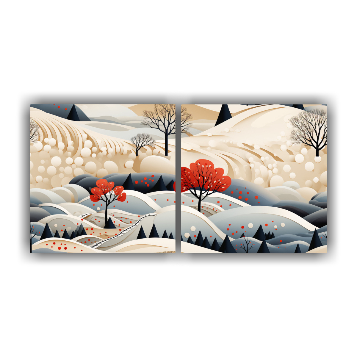 conjunto-de-2-cuadros-dibujo-paisaje-escandinavo-abstracto