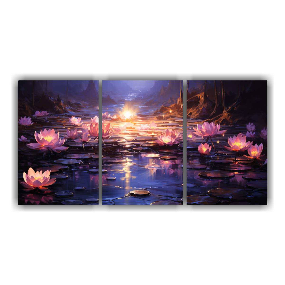 conjunto-de-3-cuadros-fotograf-a-comedor-pintura-luminosa-de-loto-negro-en-lienzo-en-la-decoraci-n-de-cuadros