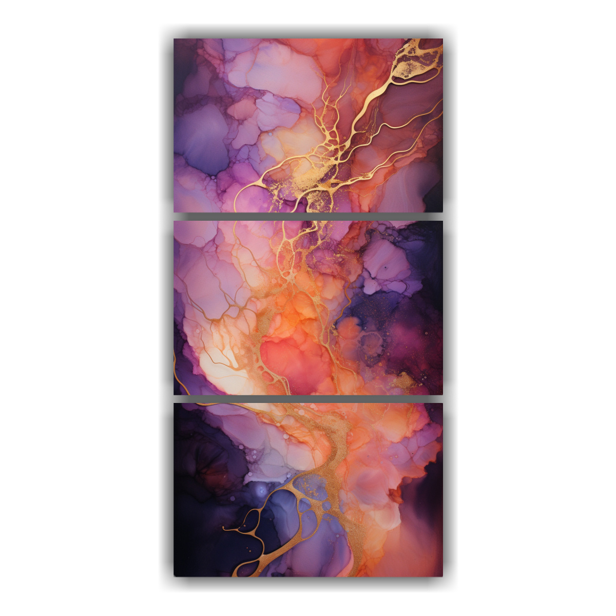 conjunto-de-3-cuadros-inspiradores-para-comedor-pintura-abstracta-en-morado-naranja-y-dorado-