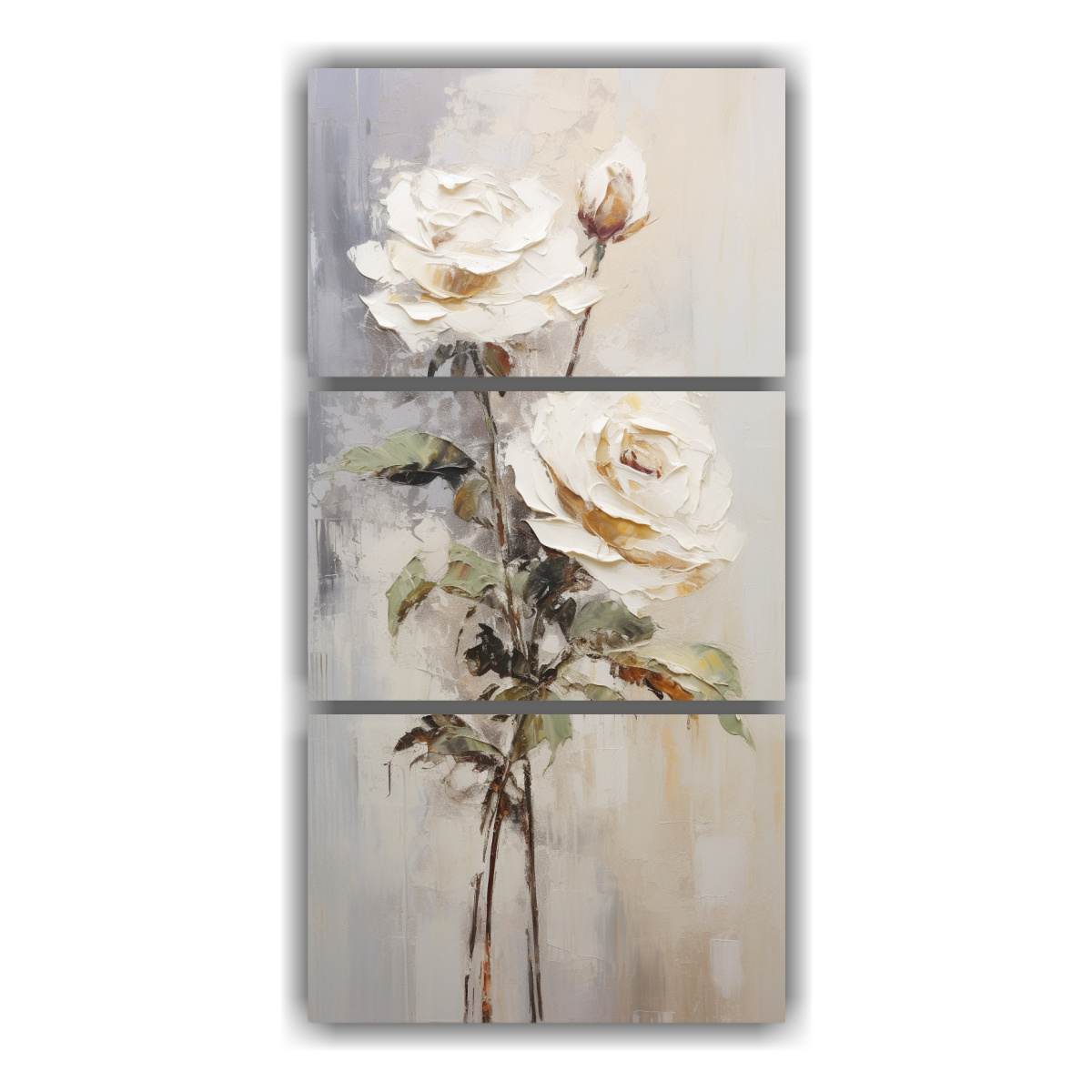 conjunto-de-3-telas-juveniles-con-rosas-blancas-en-bastidor-vertical-estilo-pintura-sobre-lienzo
