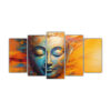 conjunto-de-5-cuadros-modernos-de-tela-estilo-abstracto-con-rostro-de-buda-en-oro-y-arco-ris